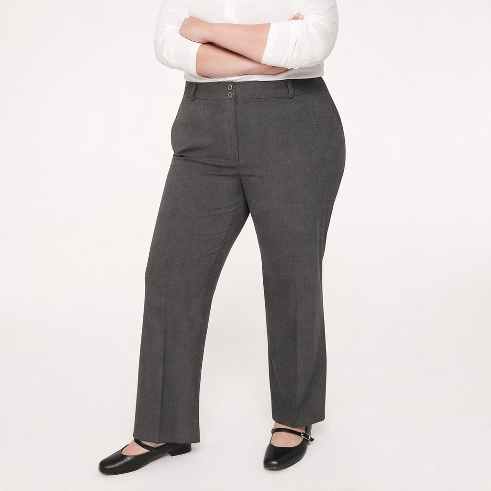 Calvin Klein Gray Straight Leg Trousers Plus Size 2X 18W Career Tailored Pants
